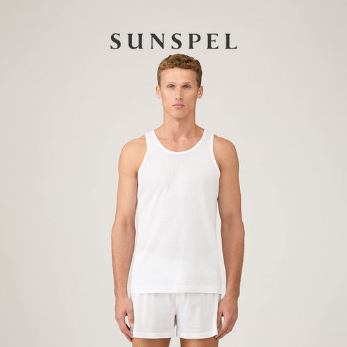 Sunspel男士春夏蜂窝网眼背心