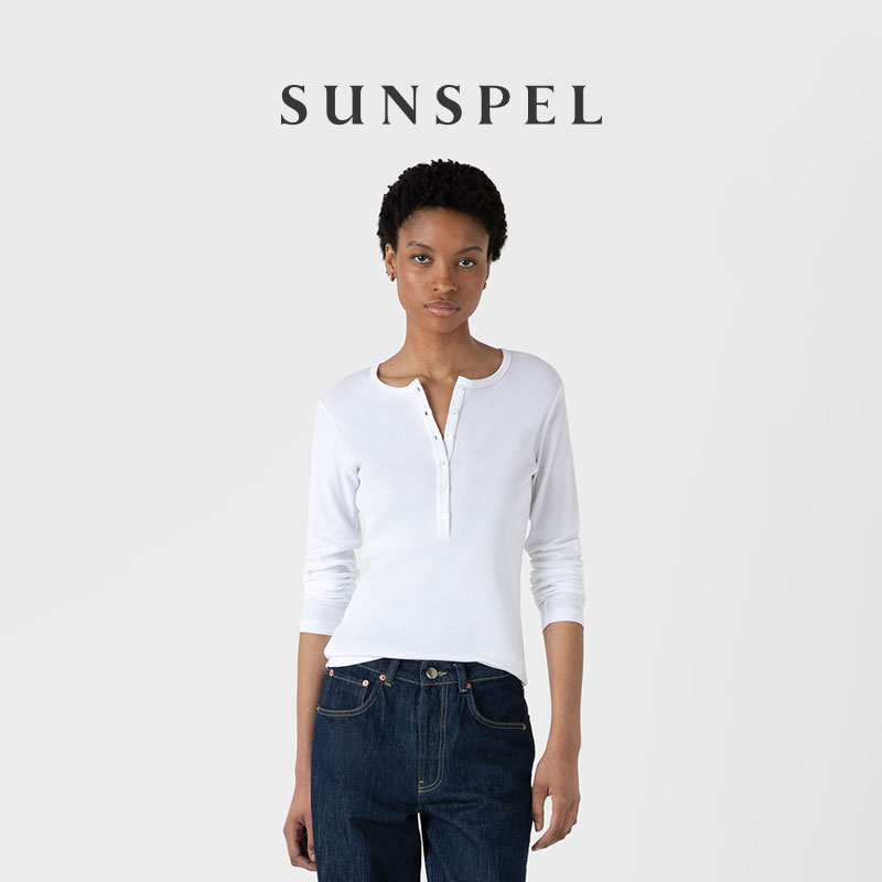 SUNSPEL女士秋冬匹马棉亨利衫