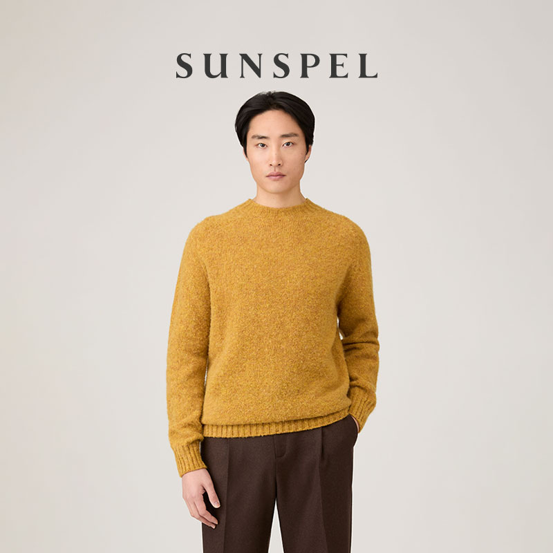 SUNSPEL男士秋冬羊毛圆领毛衣