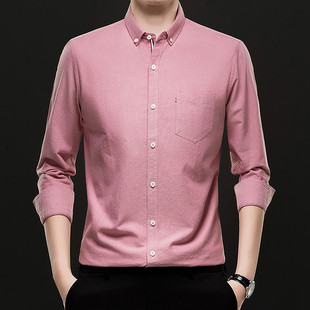 方领棉宽松型绣花内搭衬衫