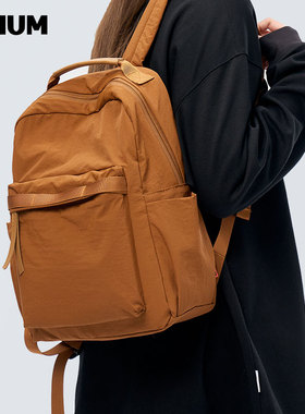 PHIUM® 复古森系双肩包日系韩版帆布时尚书包女大学生百搭男背包