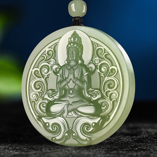 和田玉观音玉吊坠男款官印菩萨玉坠挂件 观音吊坠 标准 标准