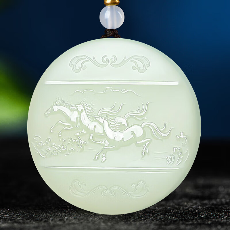 和田玉马到成功玉吊坠男女款挂件玉佩玉坠项链 马到成功 标准 标