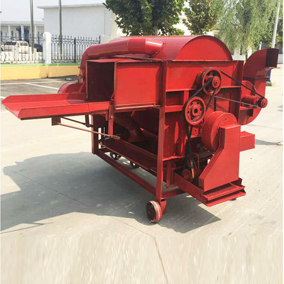 河北阳原县家用带秸秆杆全喂入打谷机干湿两用谷穗脱粒机现货