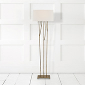 美式 树杈麻布灯罩客厅落地灯现代简约酒店客房样板房软装 设计地灯