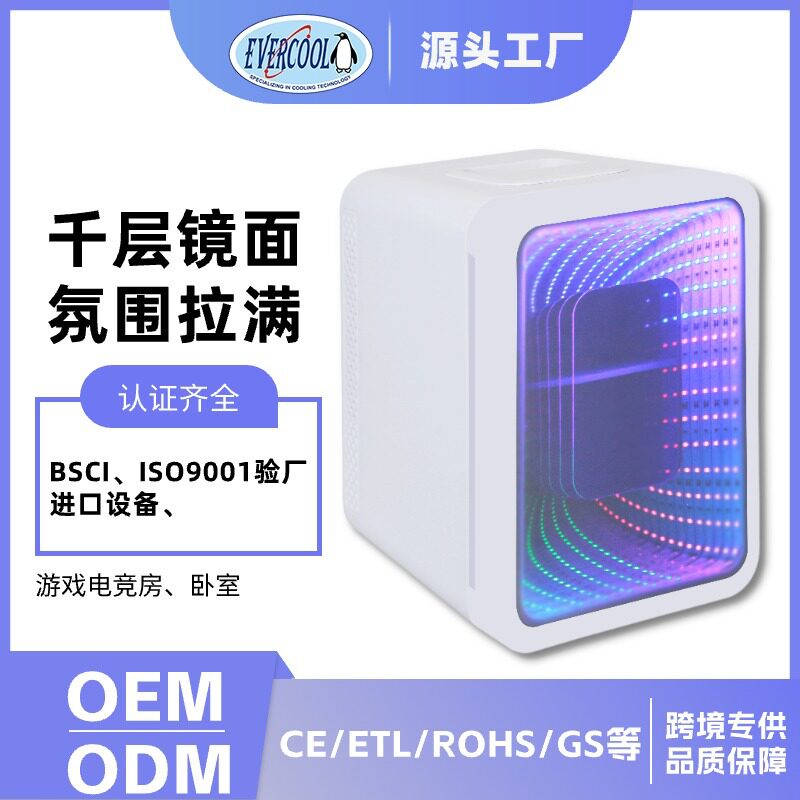 迷你车载小冰箱 4L深渊隧道千层镜化妆品收纳卧室宿舍制冷热便携