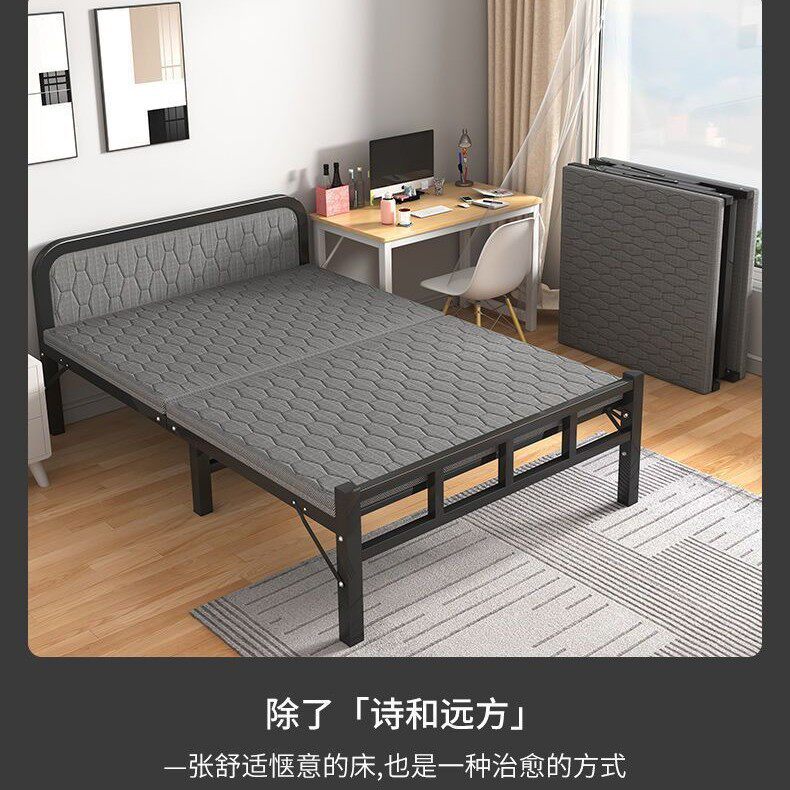 折叠单人床家用成人宿舍简易办公室午睡出租屋可伸缩午休铁床陪护