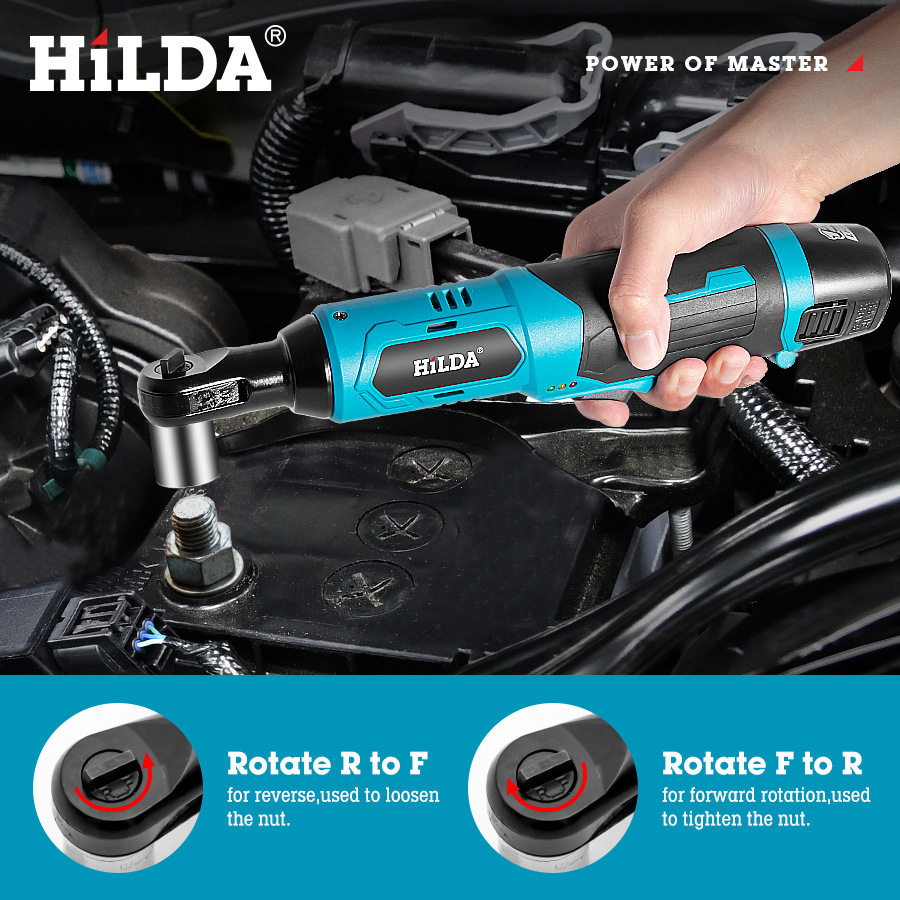 12V 锂电棘轮扳手角向充式冲击电动扳手工具家用扳手配件组合套装