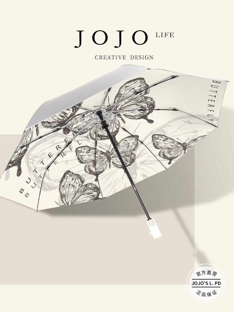 JOJO'S L. PD.杂货先生.折叠雨伞遮阳伞高级感钛银防晒 | 萌憨无