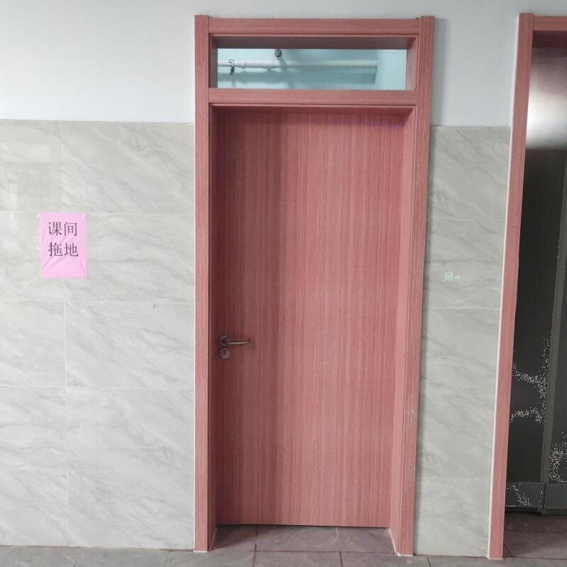 隔音免漆学校门教室门带上亮窗多层实木板单双开巨梦生产厂家