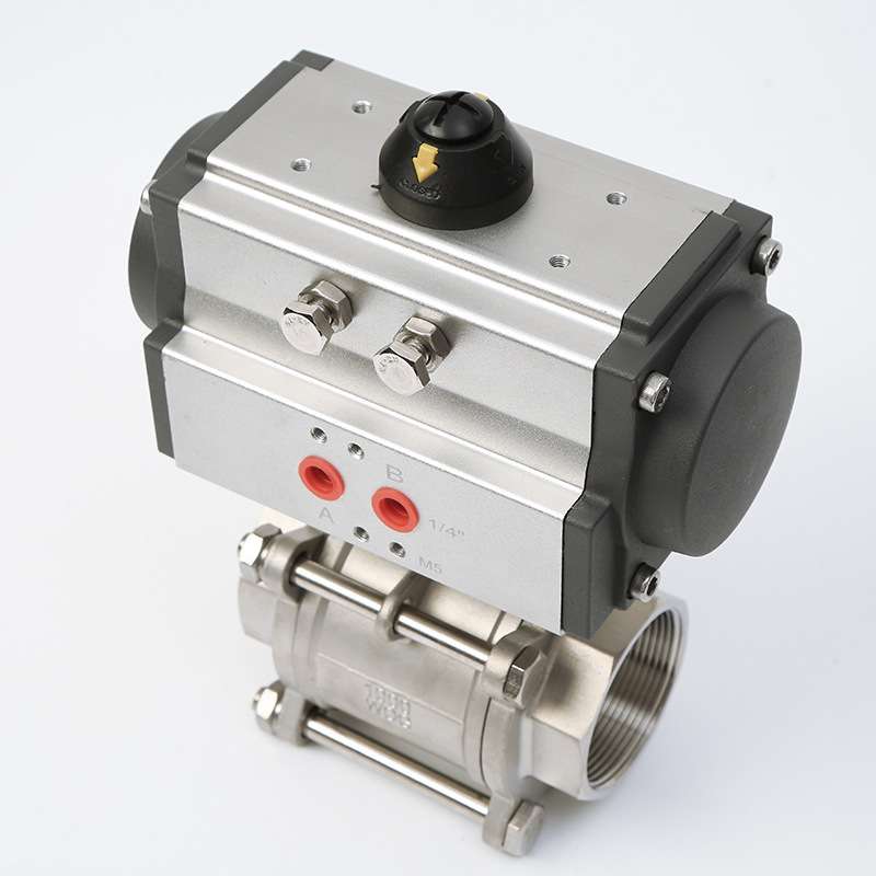 供应304不锈钢三片式螺纹球阀 Q611F-16P气动丝扣三片式球阀