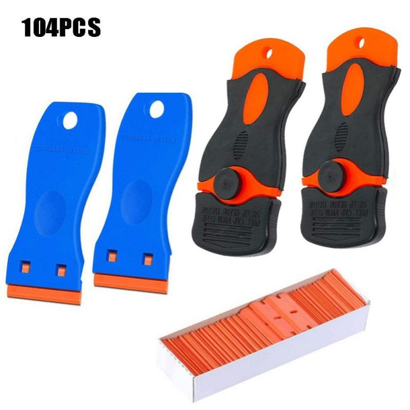 104件套塑料刮板+双刃替换刀片塑料刮板 玻璃去除标窗户清洁