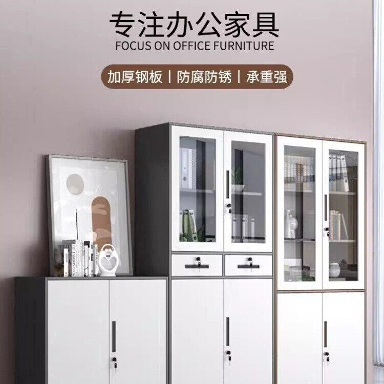拆装套色文件柜办公室资料档案柜财务凭证柜员工储物柜钢制铁皮柜