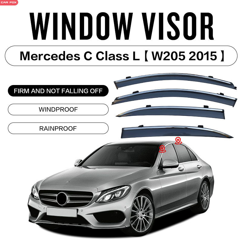 适用奔驰C级长轴晴雨挡雨板雨眉Mercedes C Class L Window visor