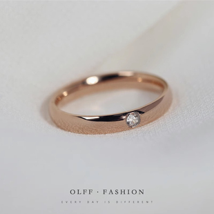 奥特莱斯撤柜清仓捡漏尚单钻光面钛钢戒指莫桑钻钻戒指女指环