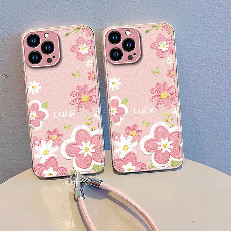 幸运花朵适用苹果17promax手机壳iPhone16e/15pro新款14plus女ip13pro全包防摔12小羊皮11高级小众马年带挂绳,3C数码配件,手机保护套/壳,淘宝优惠券,粉丝福利购,淘宝优惠卷