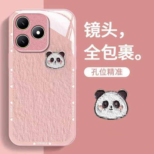 油画熊猫适用华为WIKOHi畅享80s手机壳畅享70/60pro新款智选 hinova12se/11se玻璃nova10/9鼎桥p50/m40/n8pro