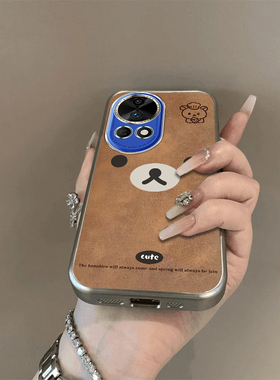 可爱棕熊适用华为Nova12Ultra手机壳新款ADA-AL00U防摔镜头全包男女带挂绳电镀外壳保护套高级感时尚创意小众