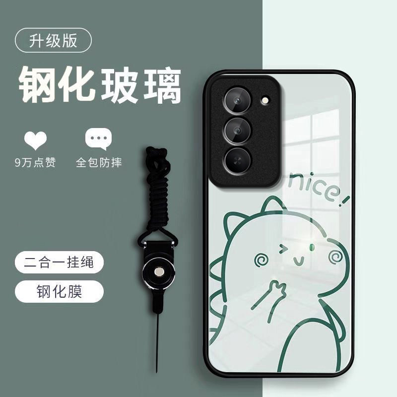 恐龙小熊适用红米Note15R手机壳红米Note14/13/12pro+新款12/11r玻璃note10/9高级5g防摔11se硬壳turbo3/4Pro