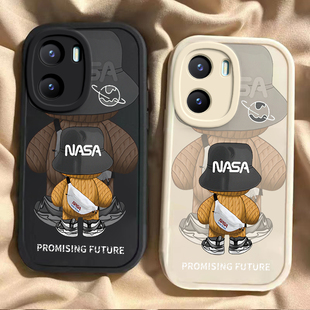 背影潮熊vivoy35手机壳男女新款 硅胶软壳y35m全包镜头防摔套卡通潮款