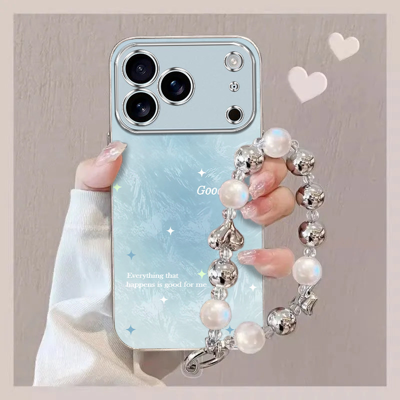 冰蓝星星适用苹果17promax手机壳iPhone16/15pro新款14女13mini全包xsmax防摔xr12pro软壳11电镀ip6s/7/8plus