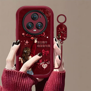 努力做个哇塞的女孩适用荣耀Magic5Pro手机壳新款PGT-AN10防摔镜头全包男女挂绳硅胶软壳创意保护套高级感