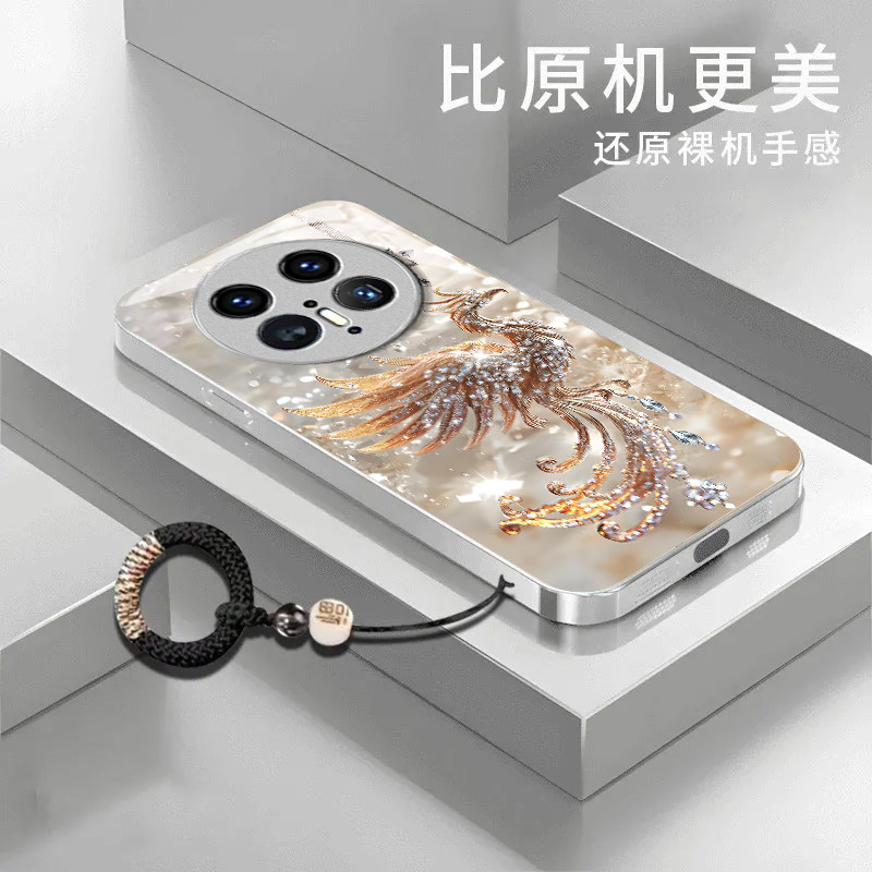 钻石凤凰适用华为Mate80ProMax手机壳mate70Pro新款mate60/50/40pro玻璃30/40e防摔mate20智选NZONES7/50Pro+