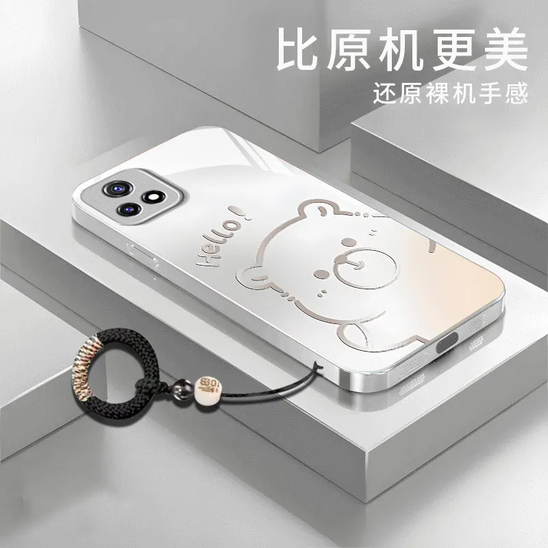 渐变水豚适用iQOOU3X手机壳新款V2106A防摔镜头全包男女挂绳液态玻璃硬壳保护套高级感时尚个性小众情侣网红