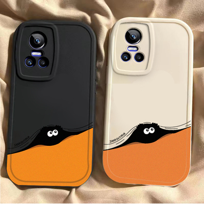 realme真我GTneo3手机壳realme gt neo2t保护套oppo新品RMX3357女男款RMX3562全包防摔RMX3560软硅胶搞怪煤球