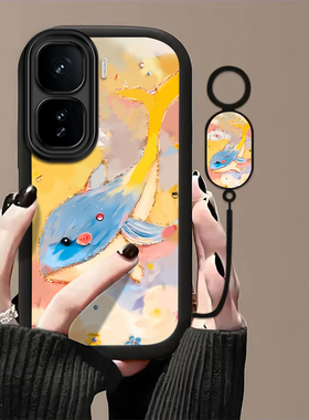 油画鲸鱼适用iQOONeo10Pro手机壳iqooneo9spro+软壳iqoo5/6se小众iqooneo7竞速全包防摔iqooneo5高级新款8/3