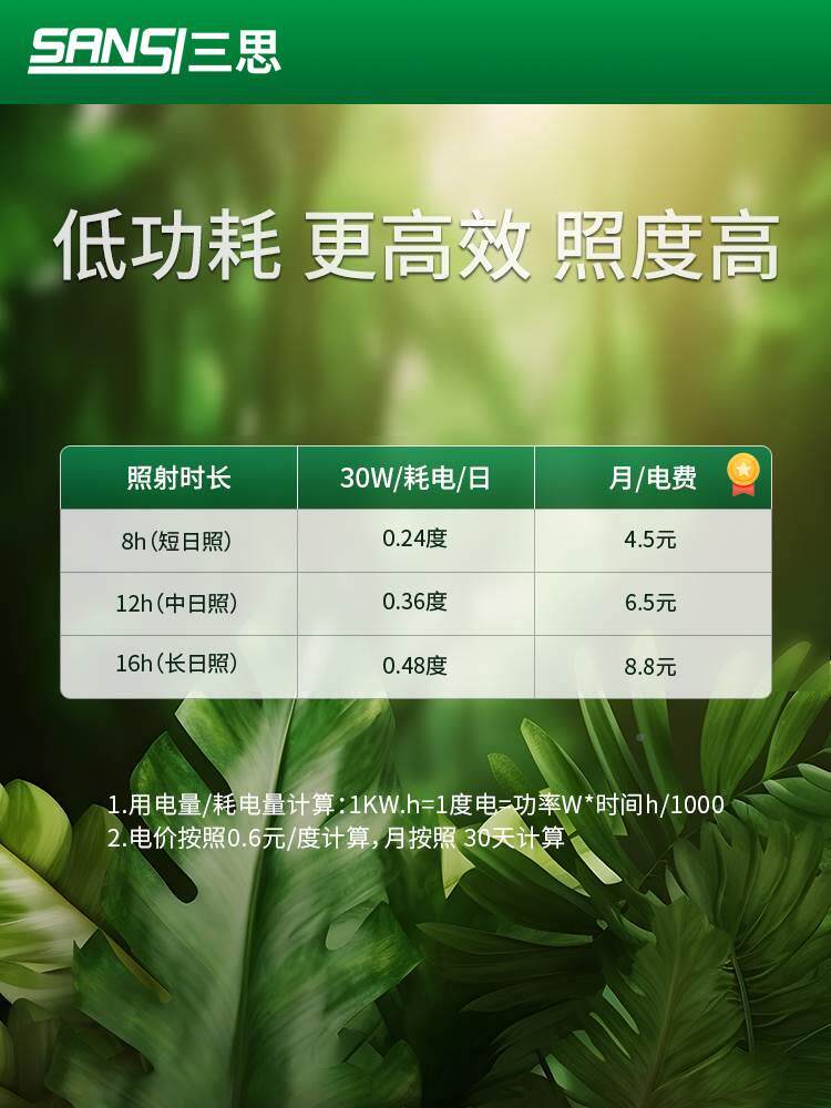 三思TPU全植物补光灯多肉生长光灯led光谱夹子室内绿上色照植水草使用感如何?