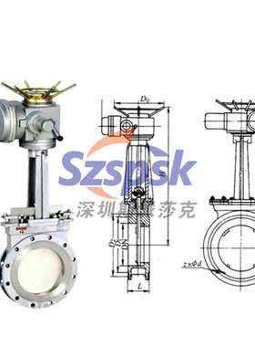 PZ973H电动对夹式不锈钢304/316刀闸阀 DN50 dn/80 dn100 dn125