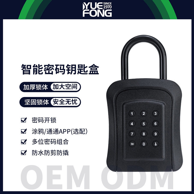 粤丰涂鸦智能密码钥匙盒免打孔图片