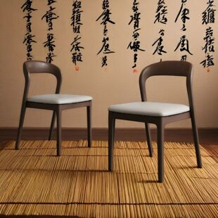 2026北欧意式极简中古风轻奢酒店家用高级感新设计实木深胡桃餐椅