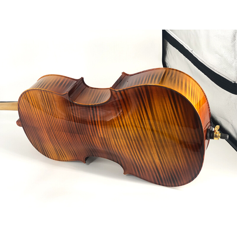 通灵牌 手工艺术花纹大提琴乐器 乌木配件 软包 弓 批发出口