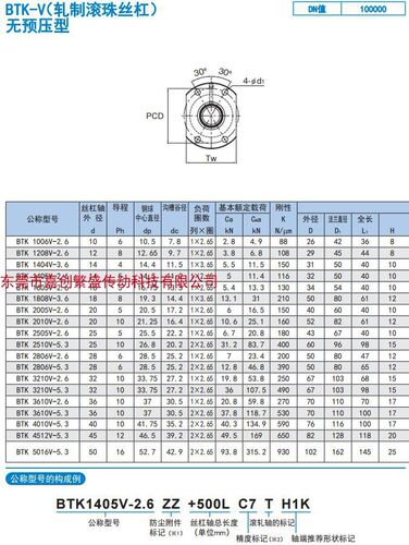 THK轧制滚珠丝杆 BTK2010V-2.6 BTK2505V-2.6 BTK1808V-3.6 BTK