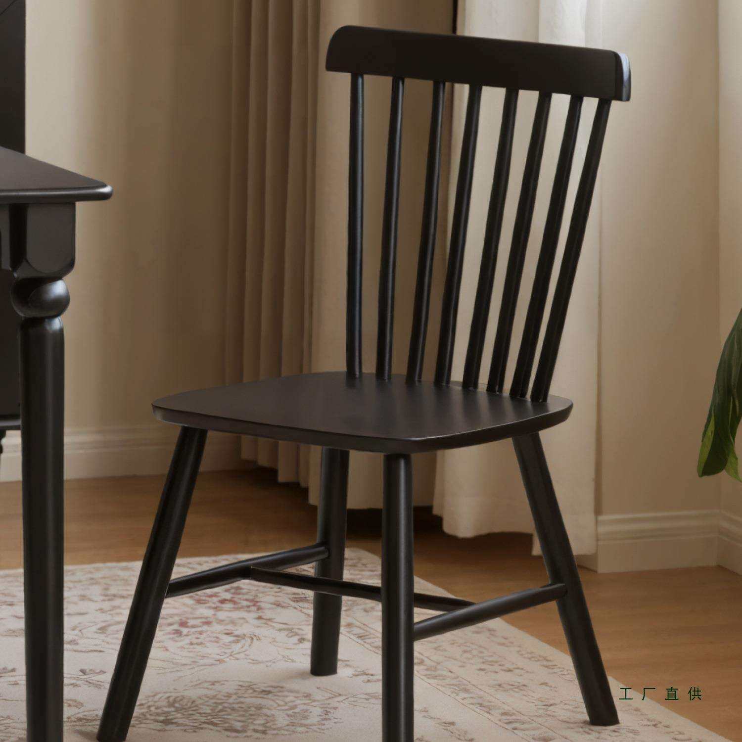 实木餐椅2026新款餐厅餐桌椅子靠背椅商用复古书房洽谈椅木头凳子