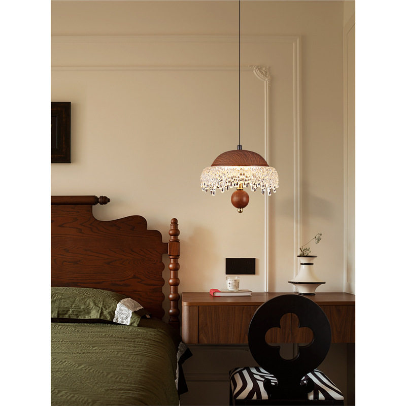 卧室床头升降小吊灯水滴法式中古风高级吧台复古吧台楼梯餐厅吊灯