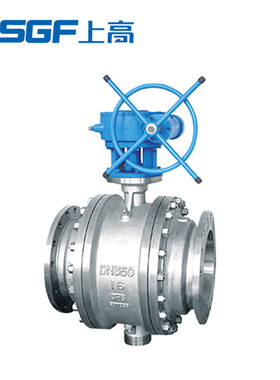 不锈钢固定球阀 Q347F-16P DN350手动涡轮式软密封工业法兰球阀