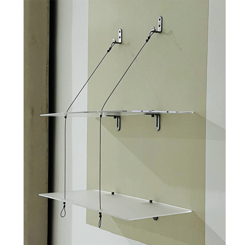 黑丝亚克力磨砂白置物架多层收纳架客厅靠墙展示架家用陈列架支架