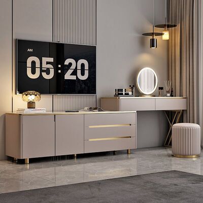 2026轻奢岩板梳妆台卧室电视柜转交大容量收纳柜小户型大气储物柜