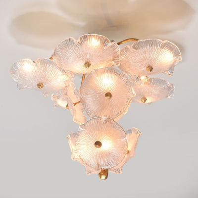 全铜树枝荷叶玻璃样板房别墅酒店创意设计师个性客厅餐厅奢华吊灯