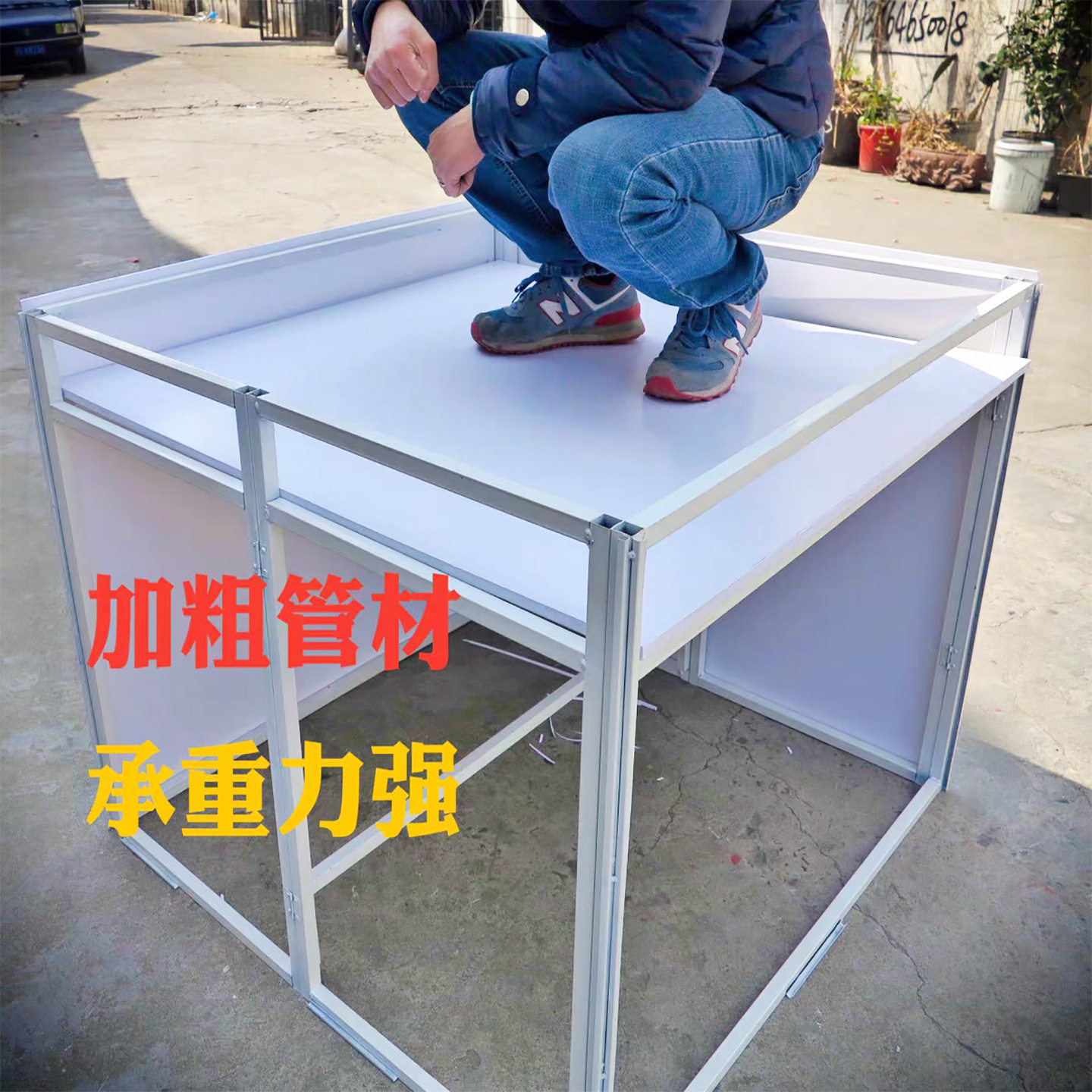 超市货架展示架铁堆头陈列展柜商场折叠展示桌促销台花车地摊组装