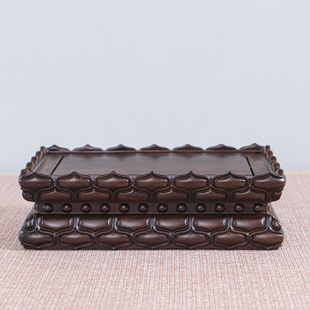 实木黑檀长方形莲花底座观音菩萨家用供奉台财神佛像摆件加高托架