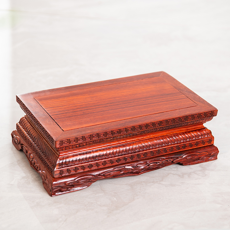 聚铭尊花梨木长方形底座