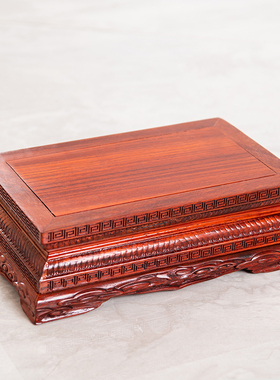 实木如意底座红木摆件佛像供奉台神像花瓶加高长方形佛台垫高托架