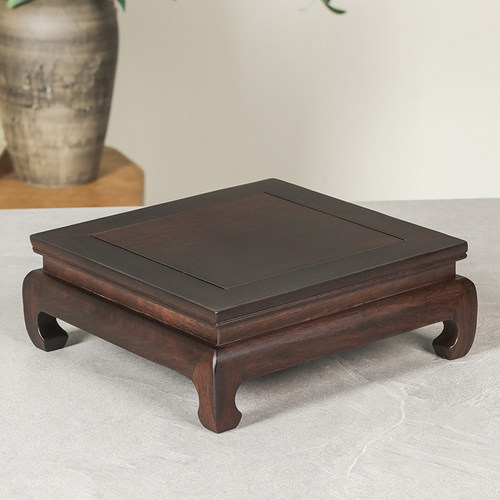 红酸枝实木长方形底座托架