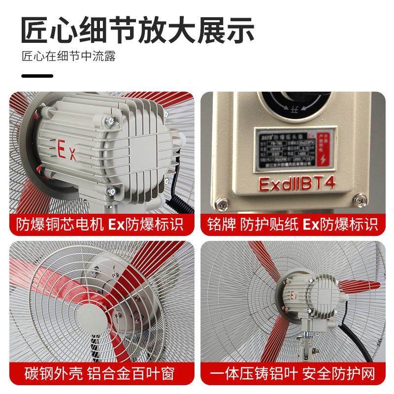 防爆摇头扇FB/BTS-500落地式600壁式750工业防爆风扇220V电风扇
