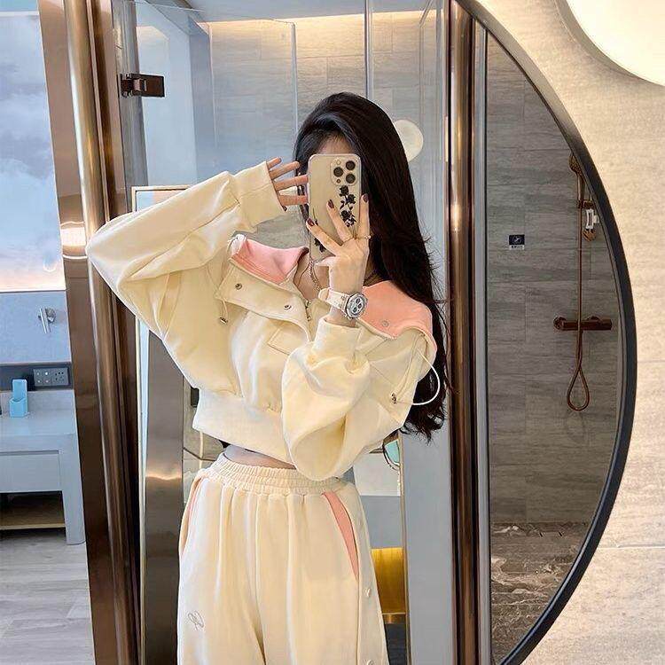 假两件连帽卫衣春装女款2