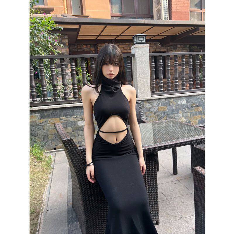 黑有染纯欲辣妹风黑色连